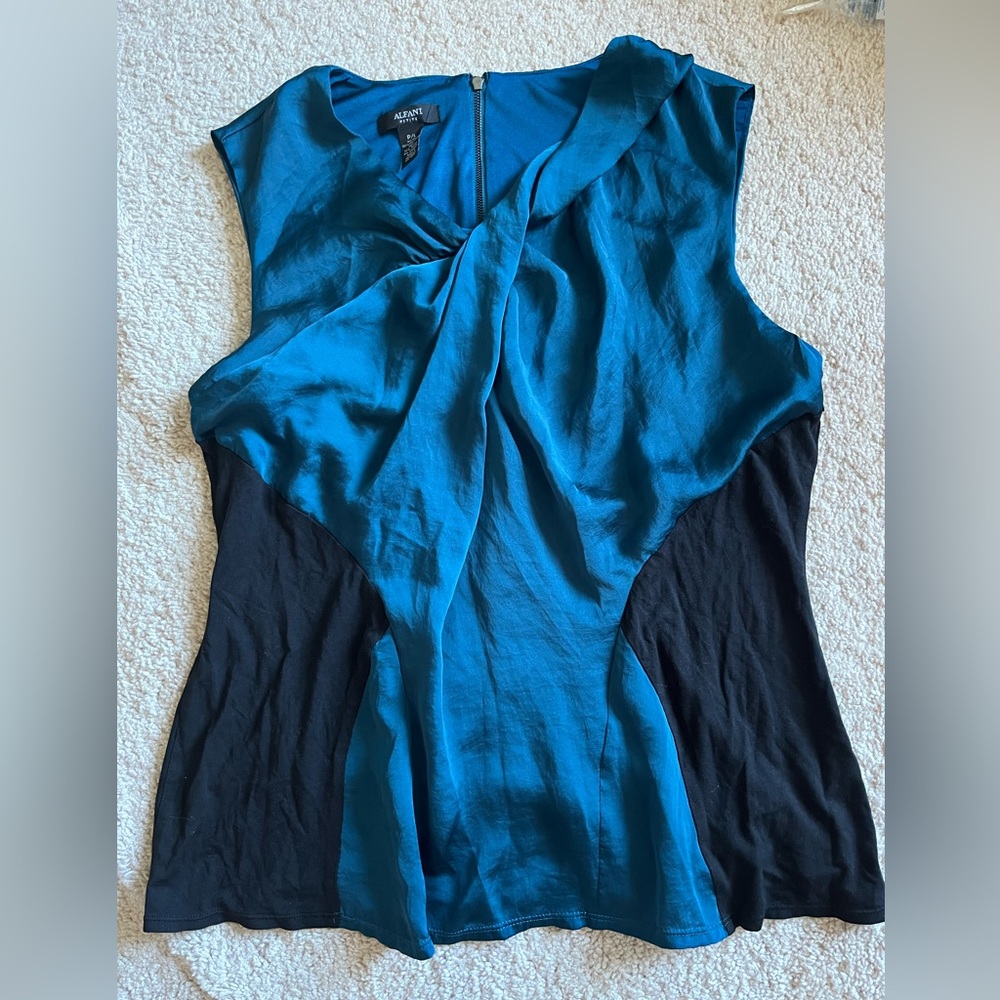 Alfani Women’s Mixed Media Blouse Size LP